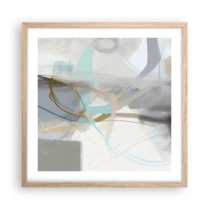 Affiche dans un chêne clair - Poster - Abstraction brumeuse - 50x50 cm