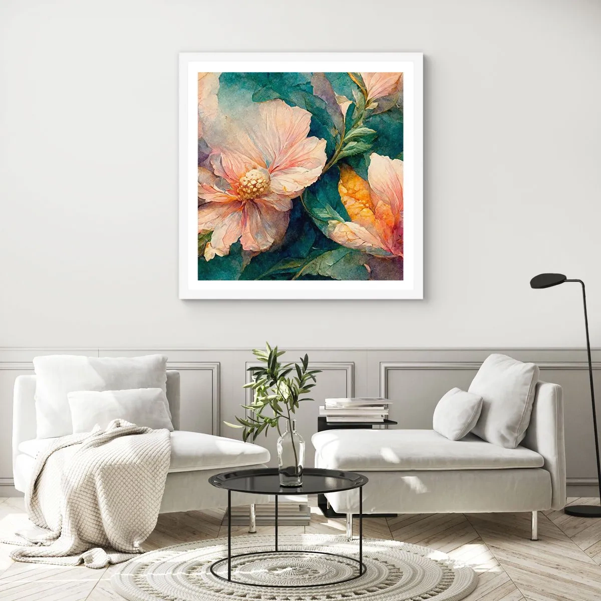 Affiche dans un cadre blanc - Poster - Uniquement de la subtilité - 50x50 cm