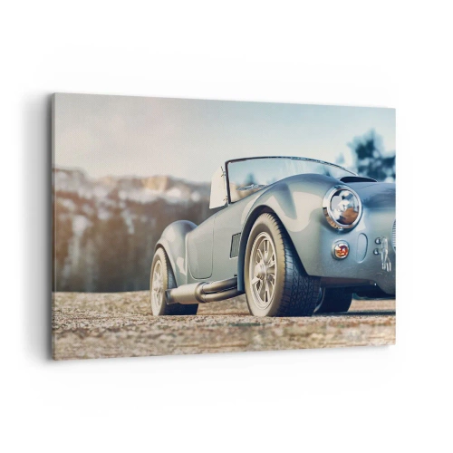 Impression sur toile - Image sur toile - Voiture décapotable classique dans un cadre pittoresque - 100x70cm - Ce qui compte c'est le style - Décoration murale moderne pour le salon et la chambre ARTTOR