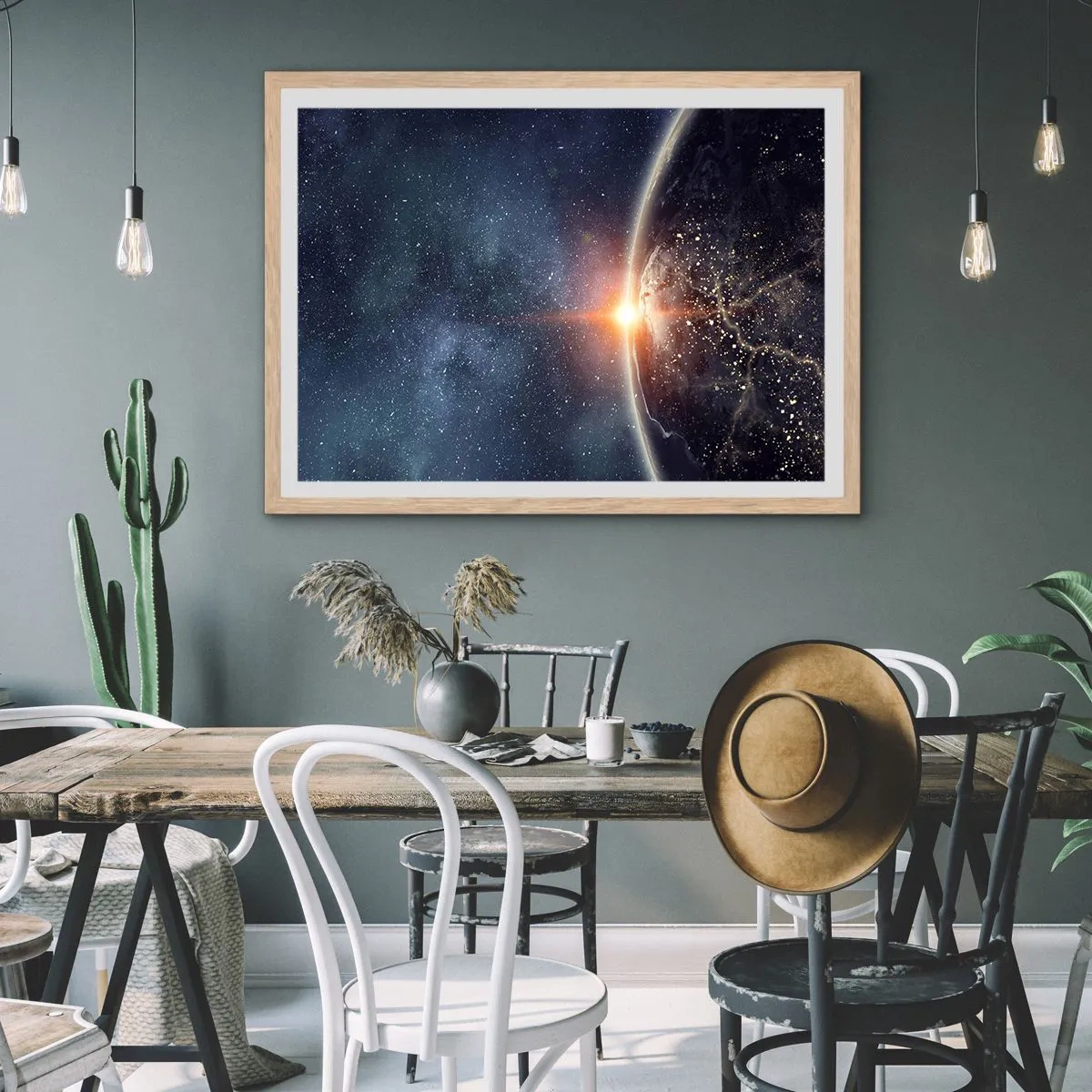 Affiche dans un chêne clair - Poster - Dans une nouvelle perspective - 100x70 cm