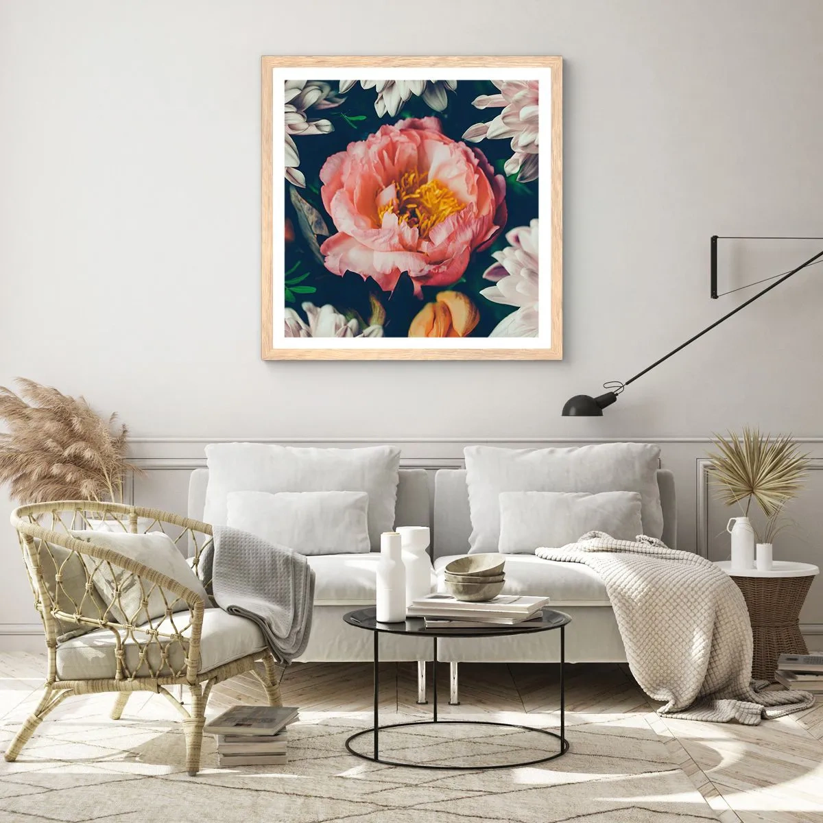 Affiche dans un chêne clair - Poster - Splendeur baroque - 50x50 cm