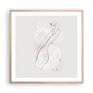 Affiche dans un chêne clair - Poster - Trompe l'oeil - 60x60 cm