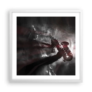 Affiche dans un cadre blanc - Poster - Dans les brumes du jazz - 50x50 cm