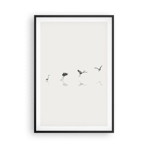 Affiche dans un cadre noir - Poster - Quatre étapes simples - 61x91 cm