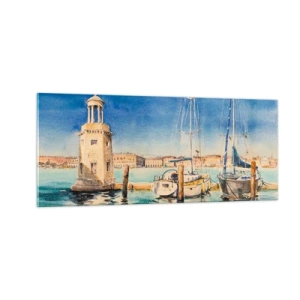 Impression sur verre - Image sur verre - Lagune ensoleillée - 100x40 cm