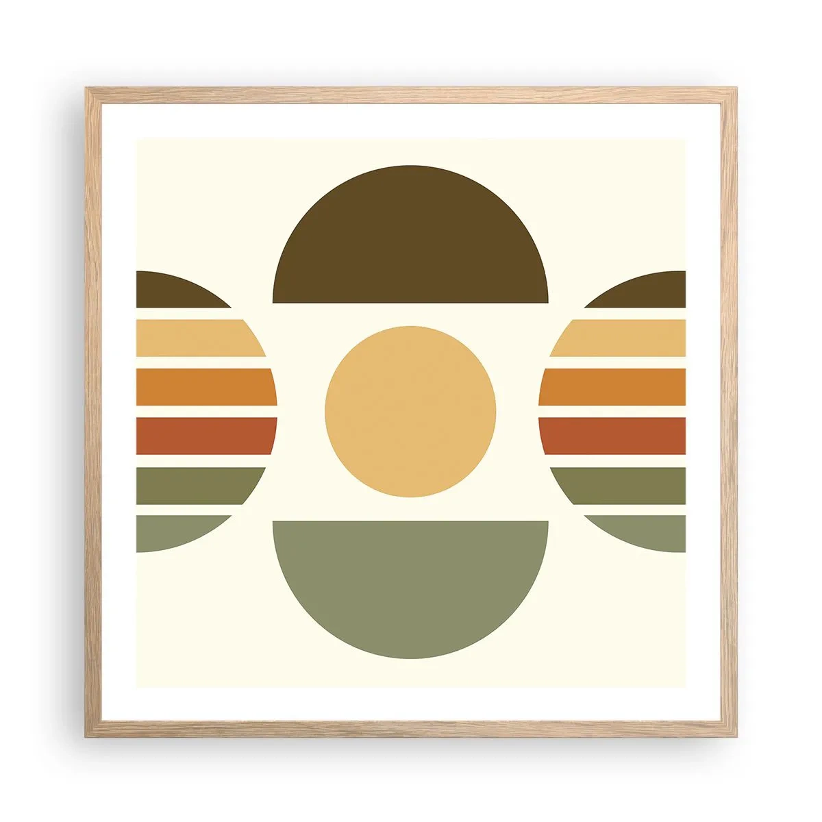 Affiche dans un chêne clair - Poster - Dans les coulaurs de la terre - 60x60 cm