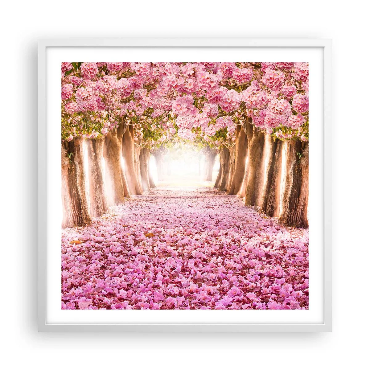 Affiche dans un cadre blanc - Poster - La route du paradis - 60x60 cm
