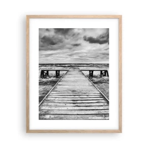 Affiche dans un chêne clair - Poster - J'attends que le vent, ça le chassera... - 40x50 cm