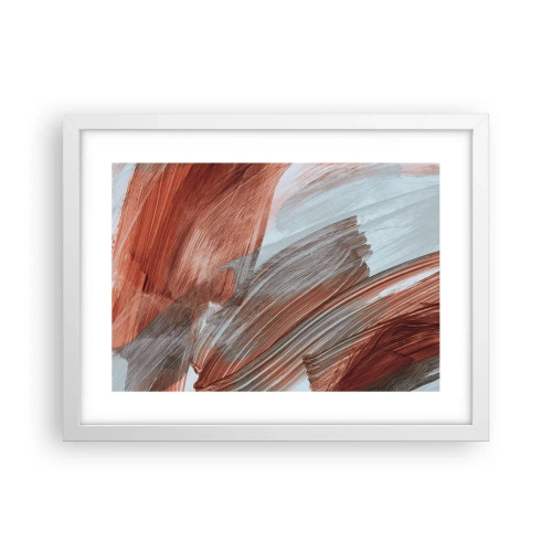 Affiche dans un cadre blanc - Poster - Abstraction venteuse et automnale - 40x30 cm