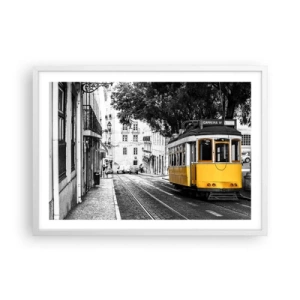 Affiche dans un cadre blanc - Poster - Et du fado en arrière-plan - 70x50 cm