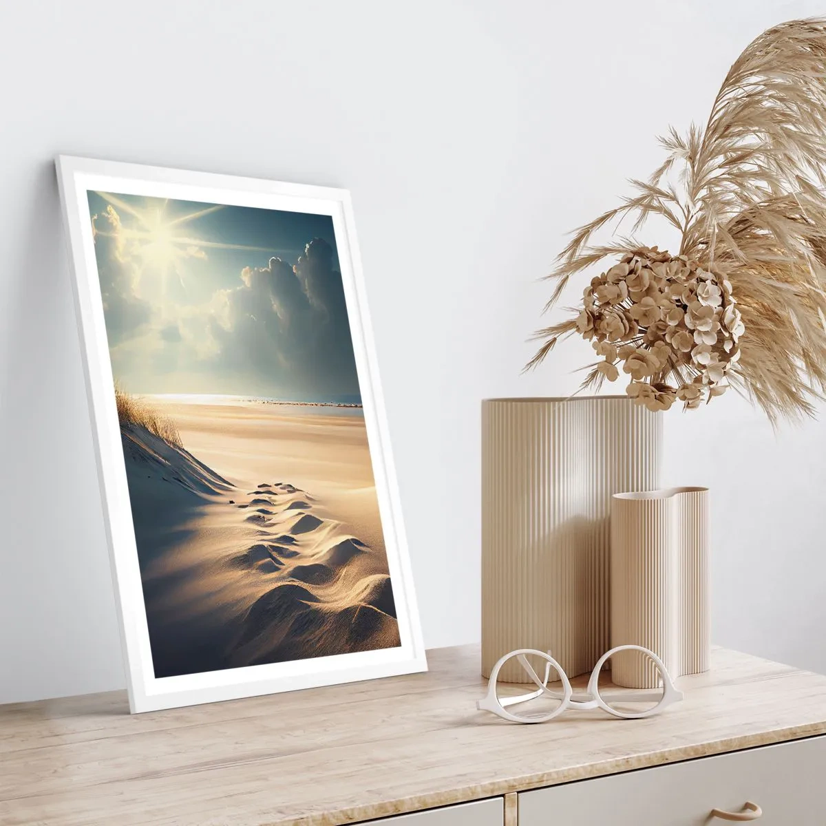 Affiche dans un cadre blanc - Poster - Un paysage apaisant - 40x50 cm