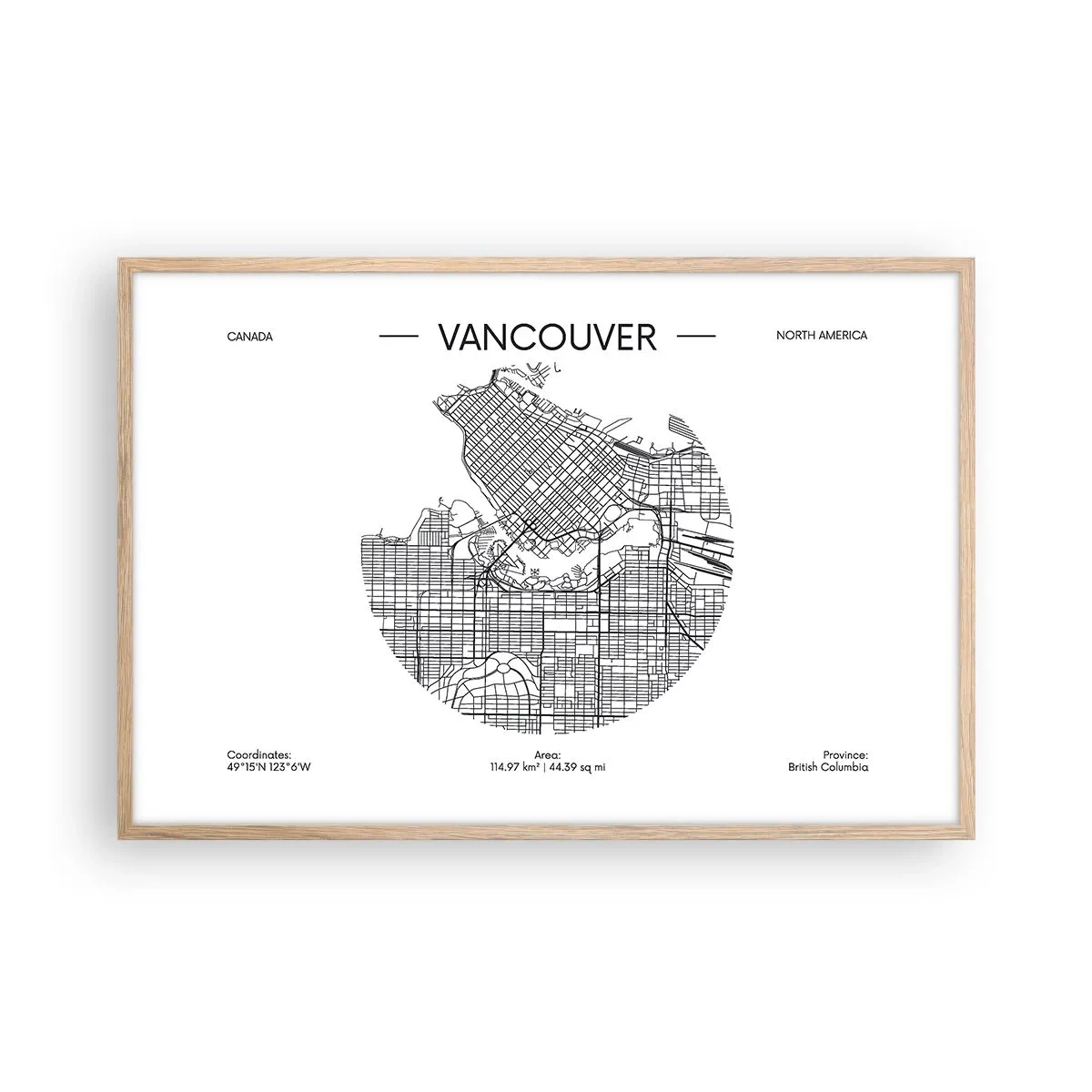 Affiche dans un chêne clair - Poster - Anatomie de Vancouver - 91x61 cm