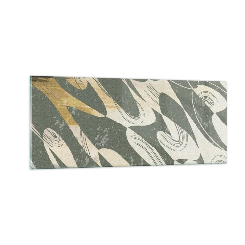 Impression sur verre - Image sur verre - Abstraction rythmique - 100x40 cm