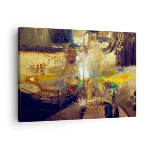 Impression sur toile - Image sur toile - Nature morte abstraite aux couleurs chaudes - 70x50cm - Froid, tiède, chaud - Décoration murale moderne pour le salon et la chambre ARTTOR