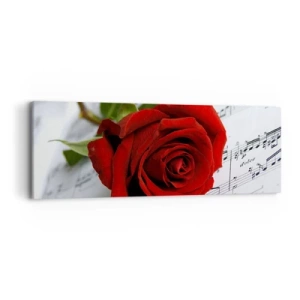 Impression sur toile - Image sur toile - Musique des sentiments en écarlate - 90x30 cm