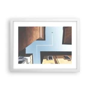 Affiche dans un cadre blanc - Poster - Au-dessus du labyrinthe de la ville - 40x30 cm