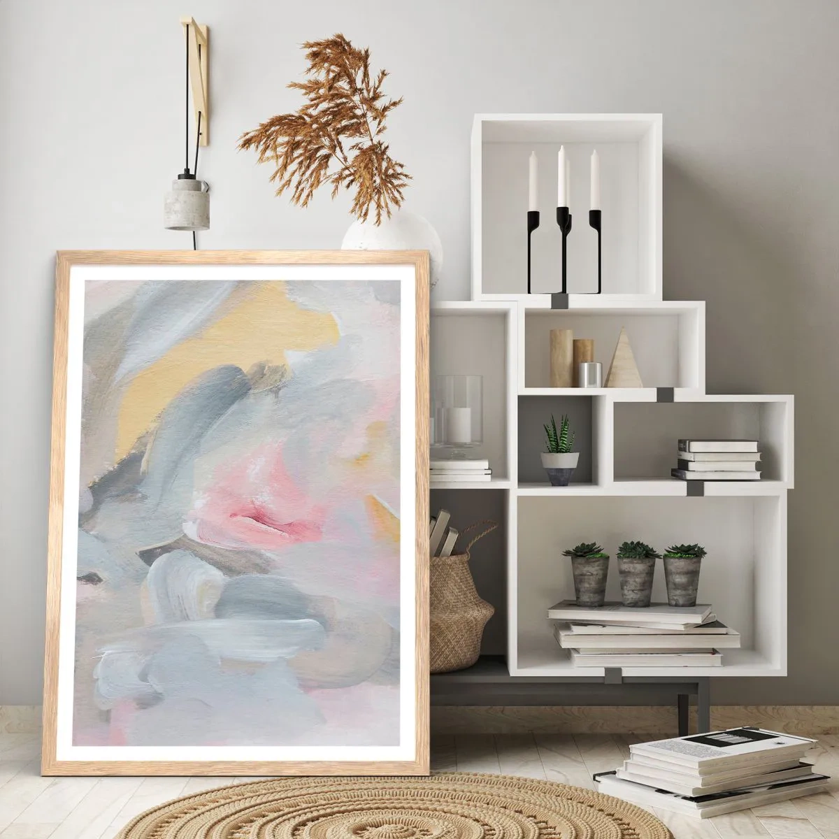 Affiche dans un chêne clair - Poster - Dans un monde pastel - 70x100 cm