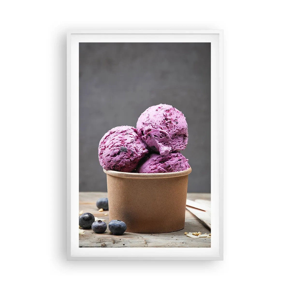 Affiche dans un cadre blanc - Poster - Douceur et froideur - 61x91 cm