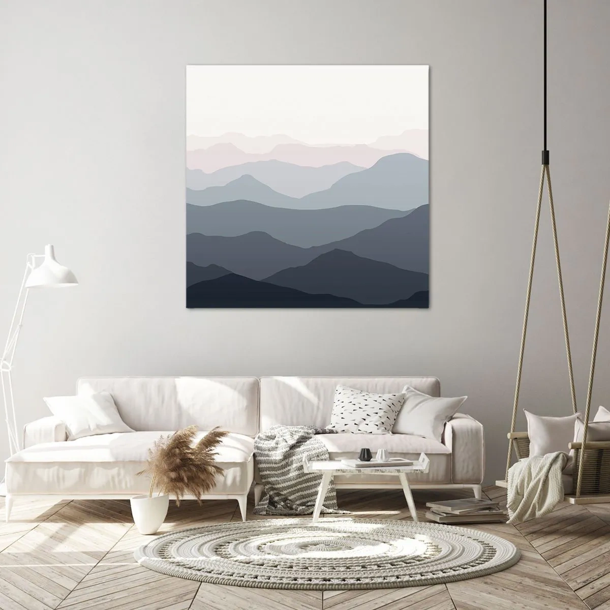 Impression sur toile - Image sur toile - Vagues de montagnes - 70x70 cm