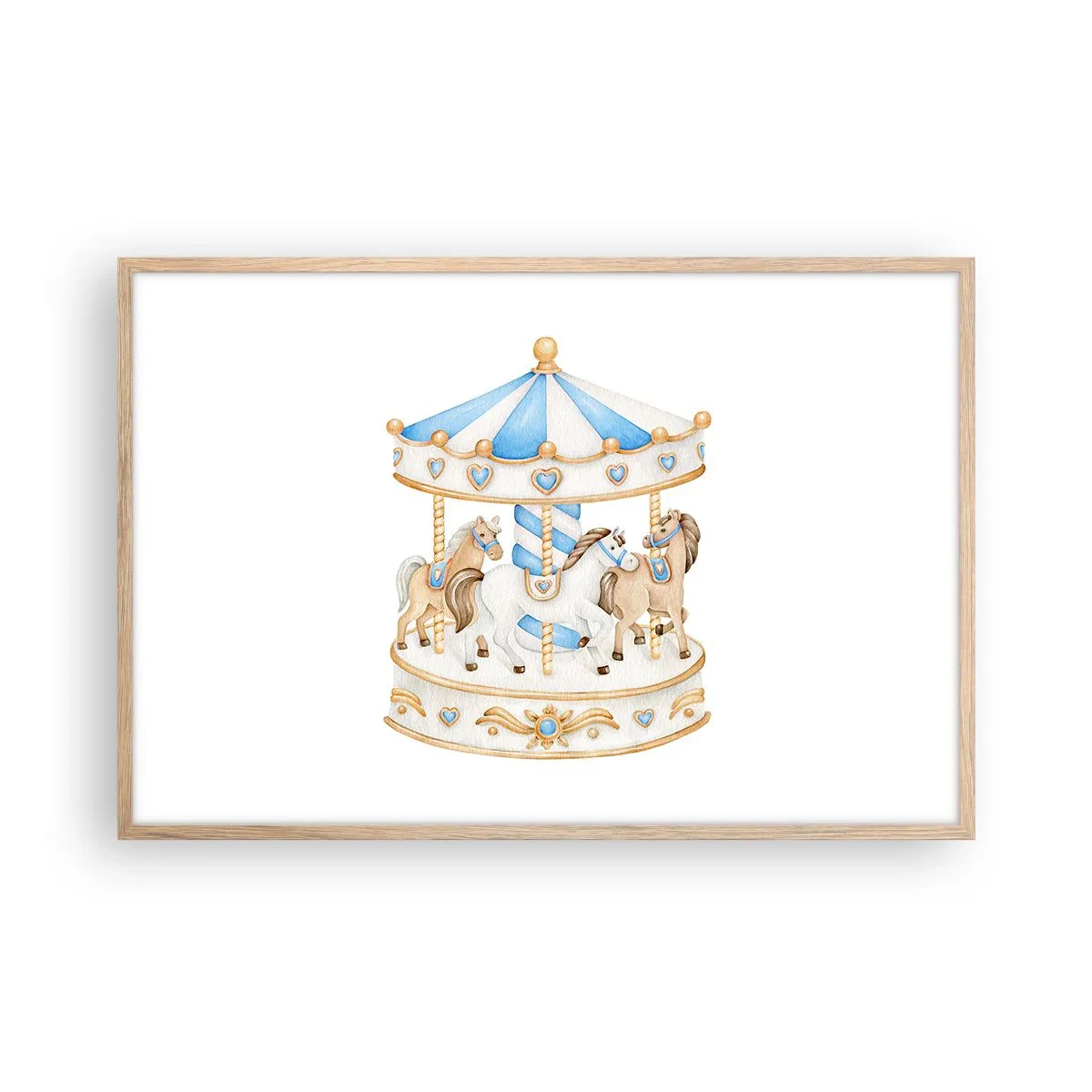 Affiche dans un chêne clair - Poster - Douce enfance - 91x61 cm