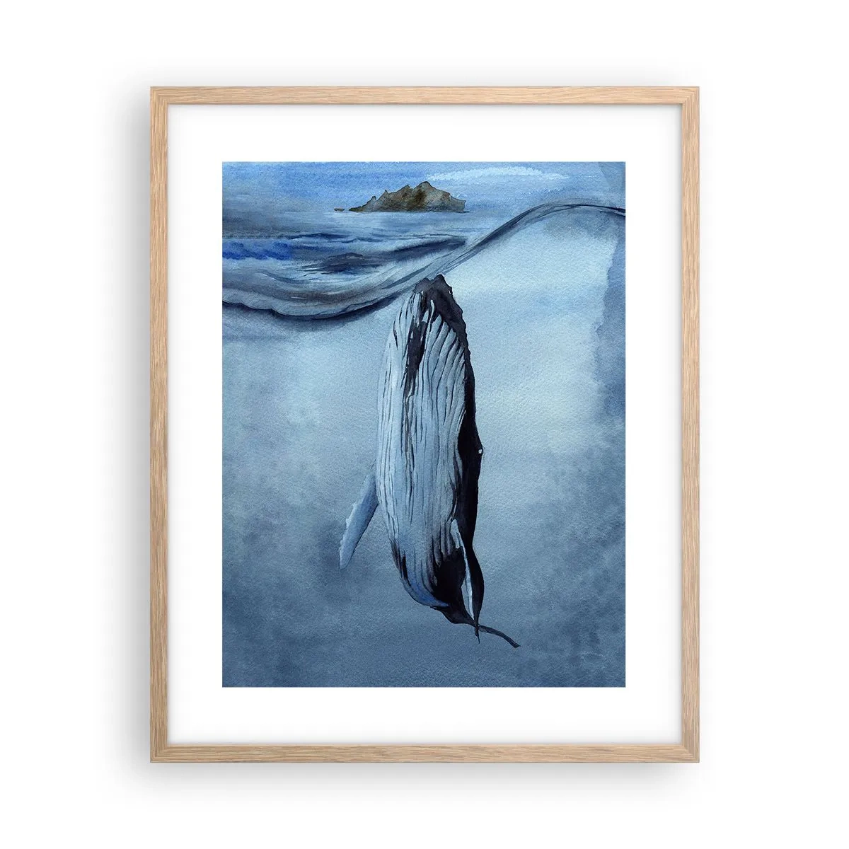 Affiche dans un chêne clair - Poster - Deux mondes nordiques - 40x50 cm