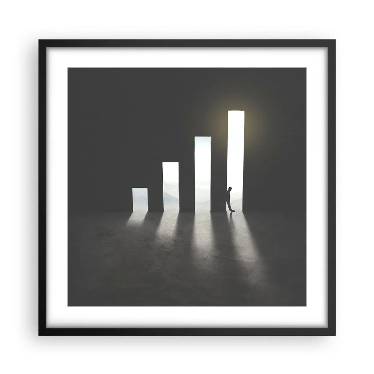 Affiche dans un cadre noir - Poster - Succès – impression - 50x50 cm