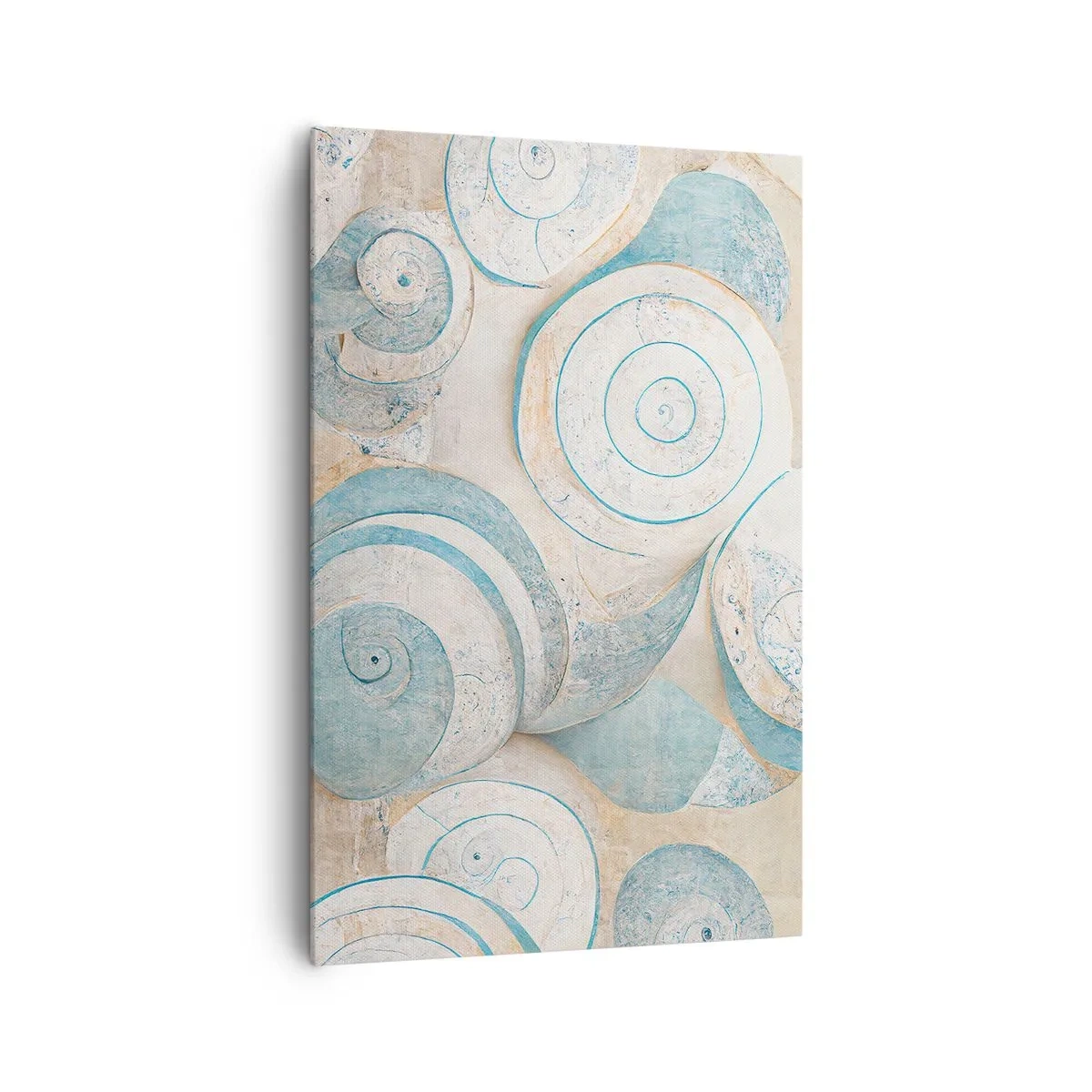 Impression sur toile - Image sur toile - Coquillages abstraits aux tons pastel - 80x120cm - Que cache la coque ? - Décoration murale moderne pour le salon et la chambre ARTTOR