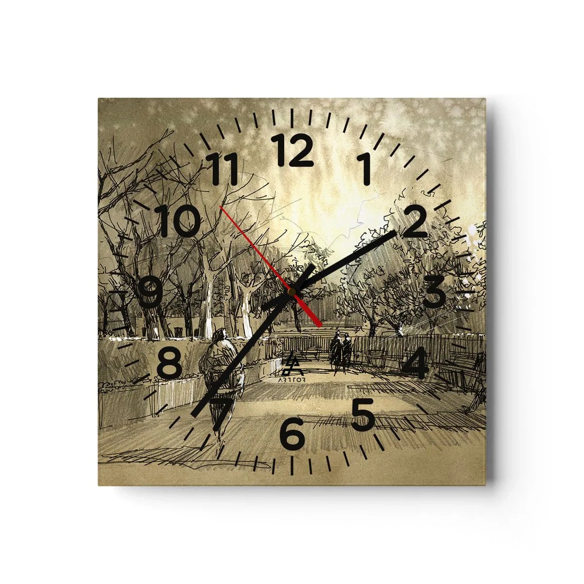Horloge murale - Pendule murale - Un moment arrêté avec une plume - 30x30 cm