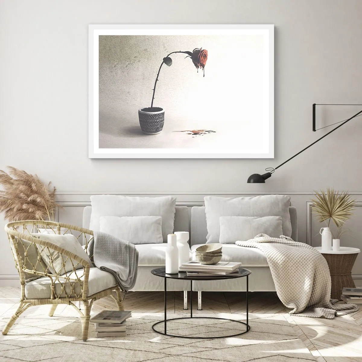 Affiche dans un cadre blanc - Poster - Rosa dolorosa - 70x50 cm