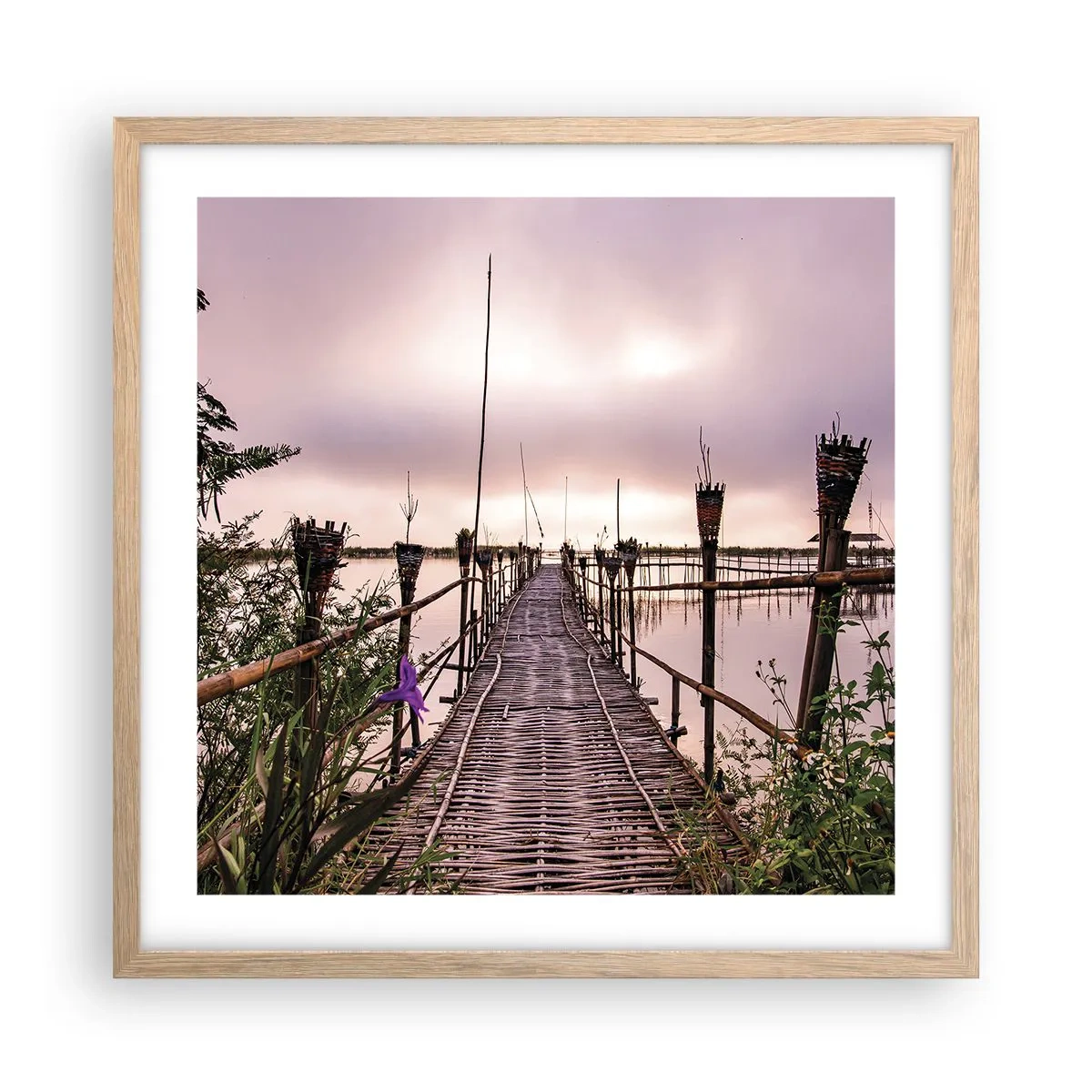 Affiche dans un chêne clair - Poster - Le silence et le calme d'Asie - 50x50 cm