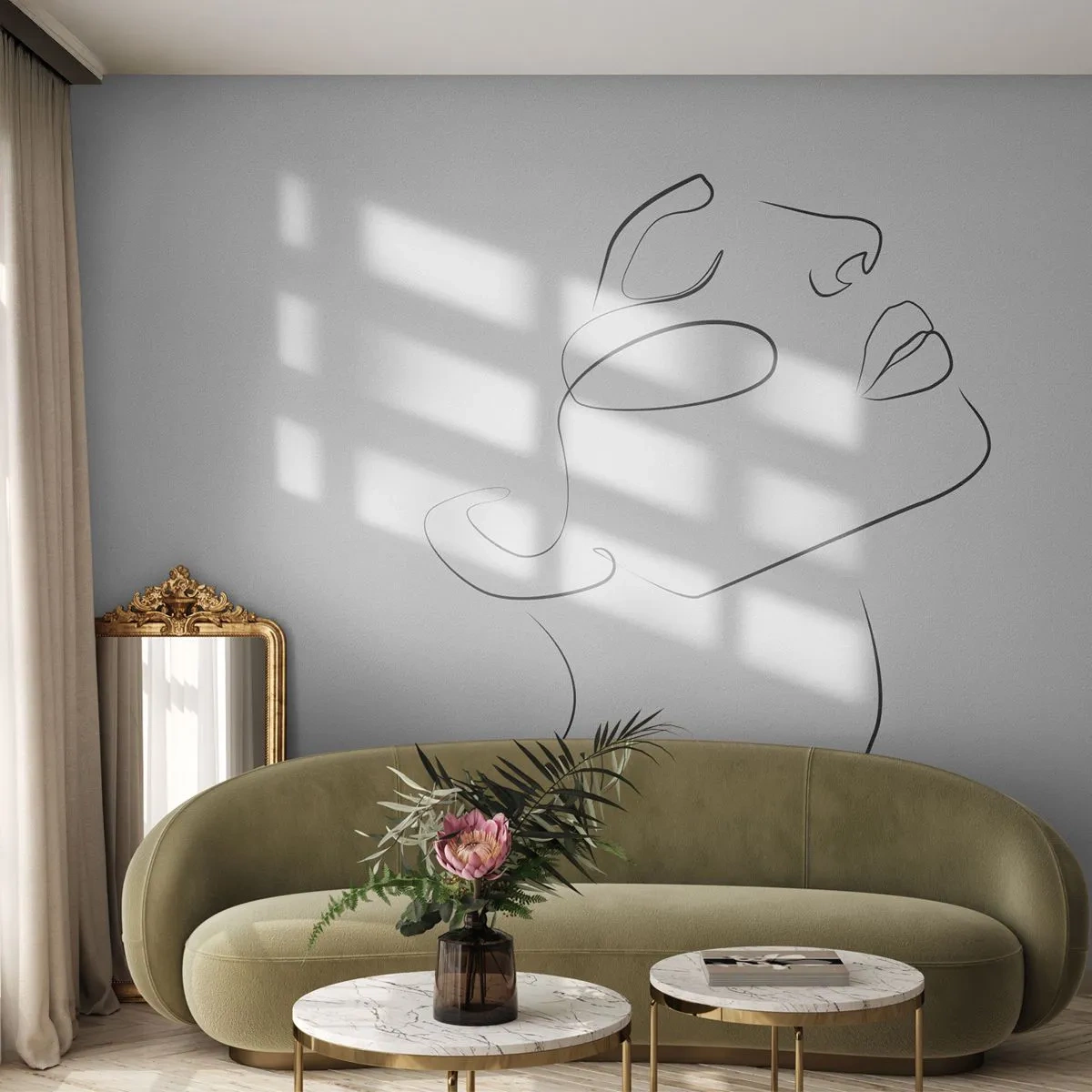 Papier Peint Photo Standard Eco - Méandre du rêve - Visage de femme, Portrait d'une femme, Graphique - 400x280 cm