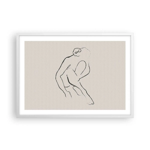 Affiche dans un cadre blanc - Poster - Croquis intime - 70x50 cm