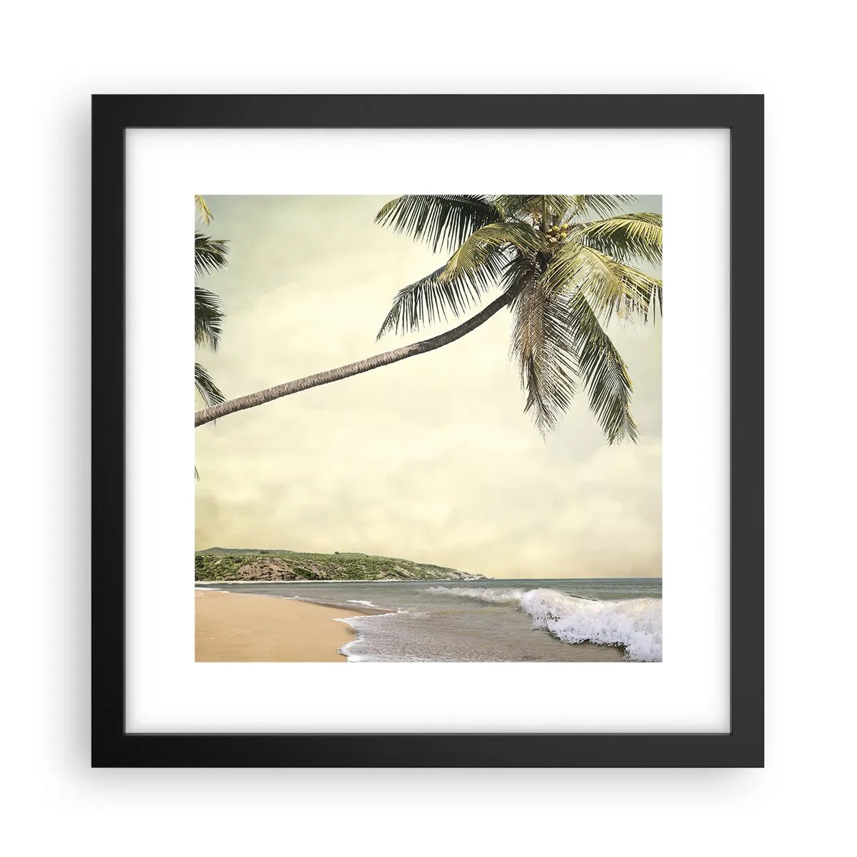 Affiche dans un cadre noir - Poster - Rêve tropical - 30x30 cm
