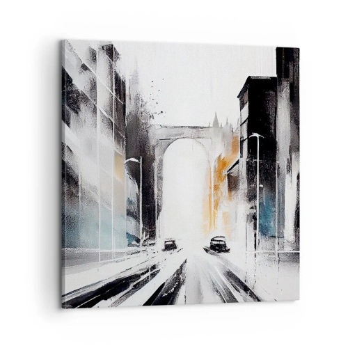 Impression sur toile - Image sur toile - Étude de ville : architecture et mouvement - 60x60 cm