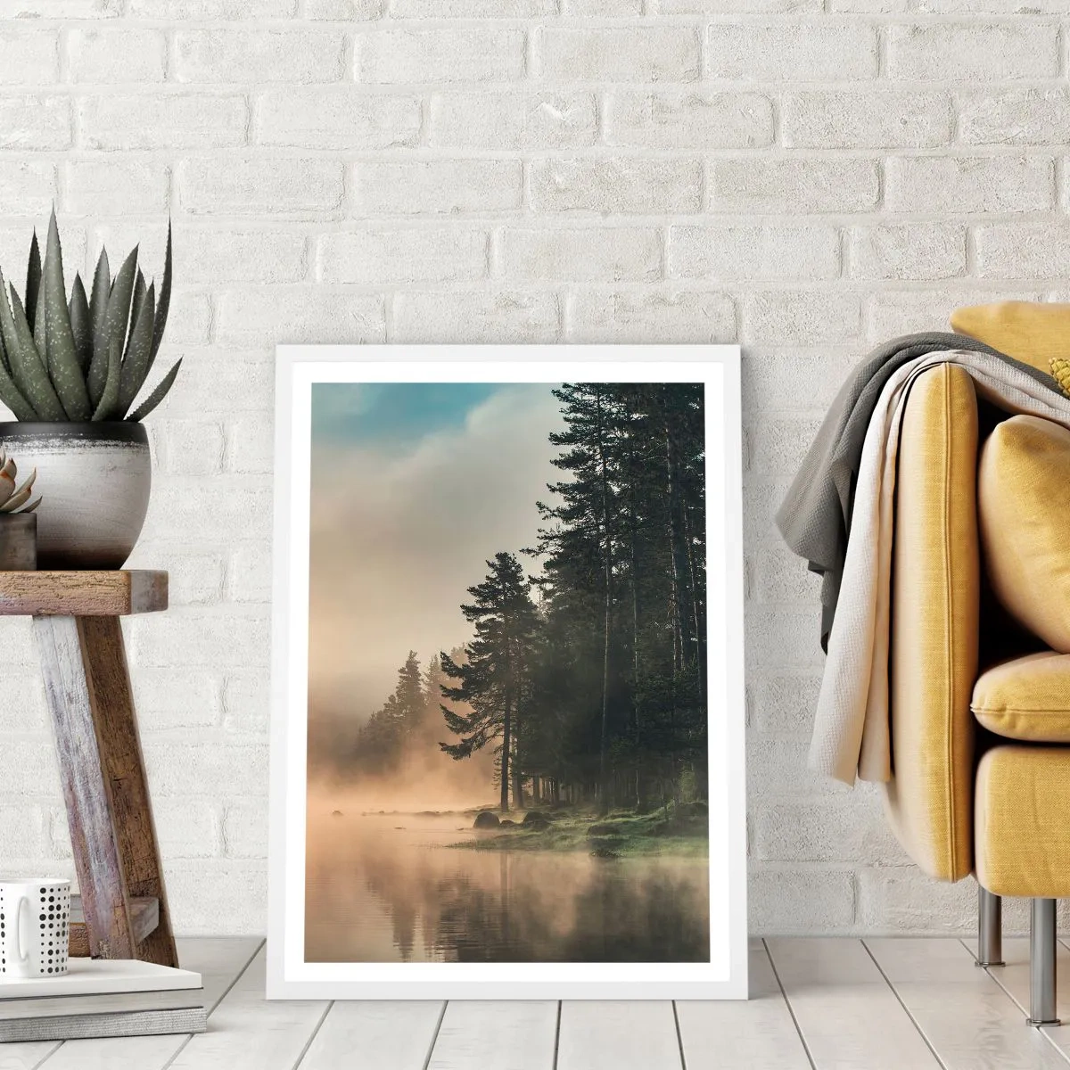 Affiche dans un cadre blanc - Poster - Naissance du jour - 50x70 cm