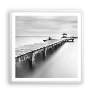 Affiche dans un cadre blanc - Poster - À l'horizon - 60x60 cm