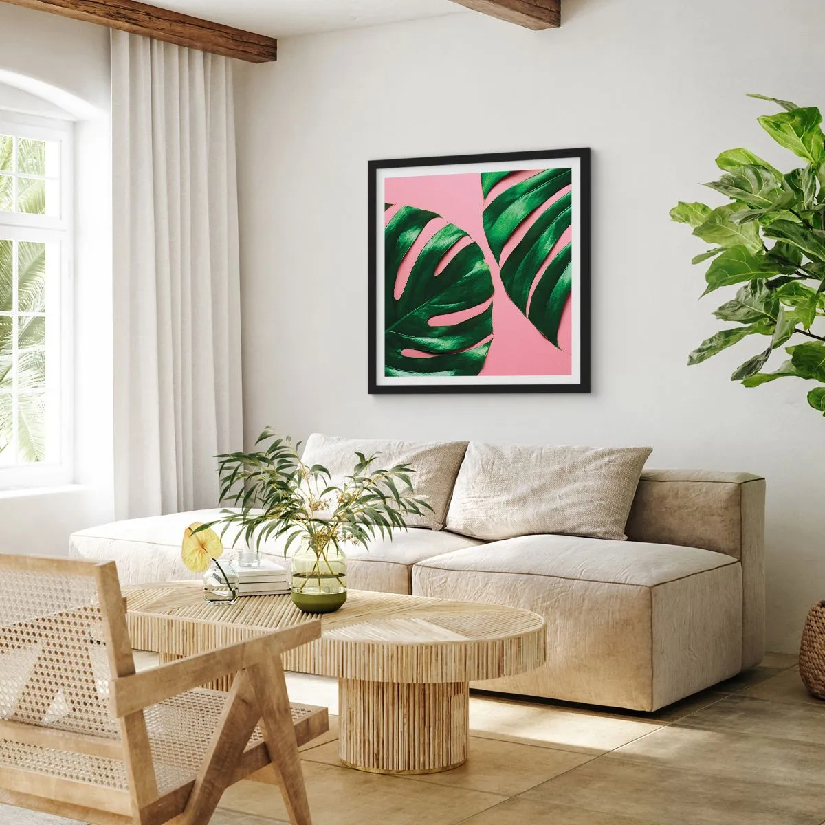 Affiche dans un cadre noir - Poster - Rendez-vous vert - 60x60 cm