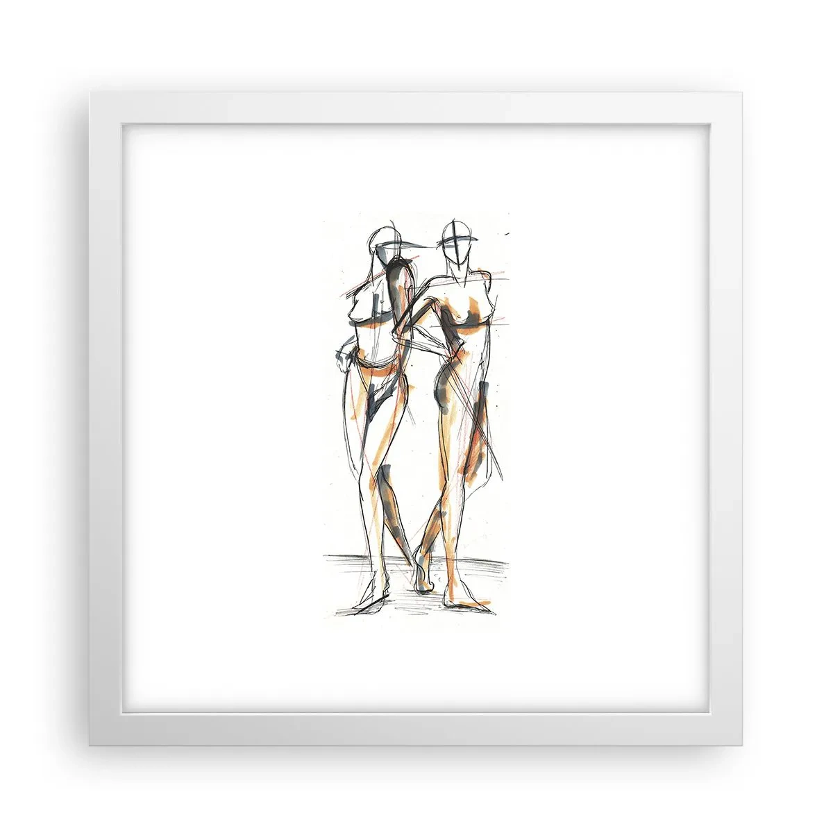 Affiche dans un cadre blanc - Poster - Étude de la grâce - 30x30 cm