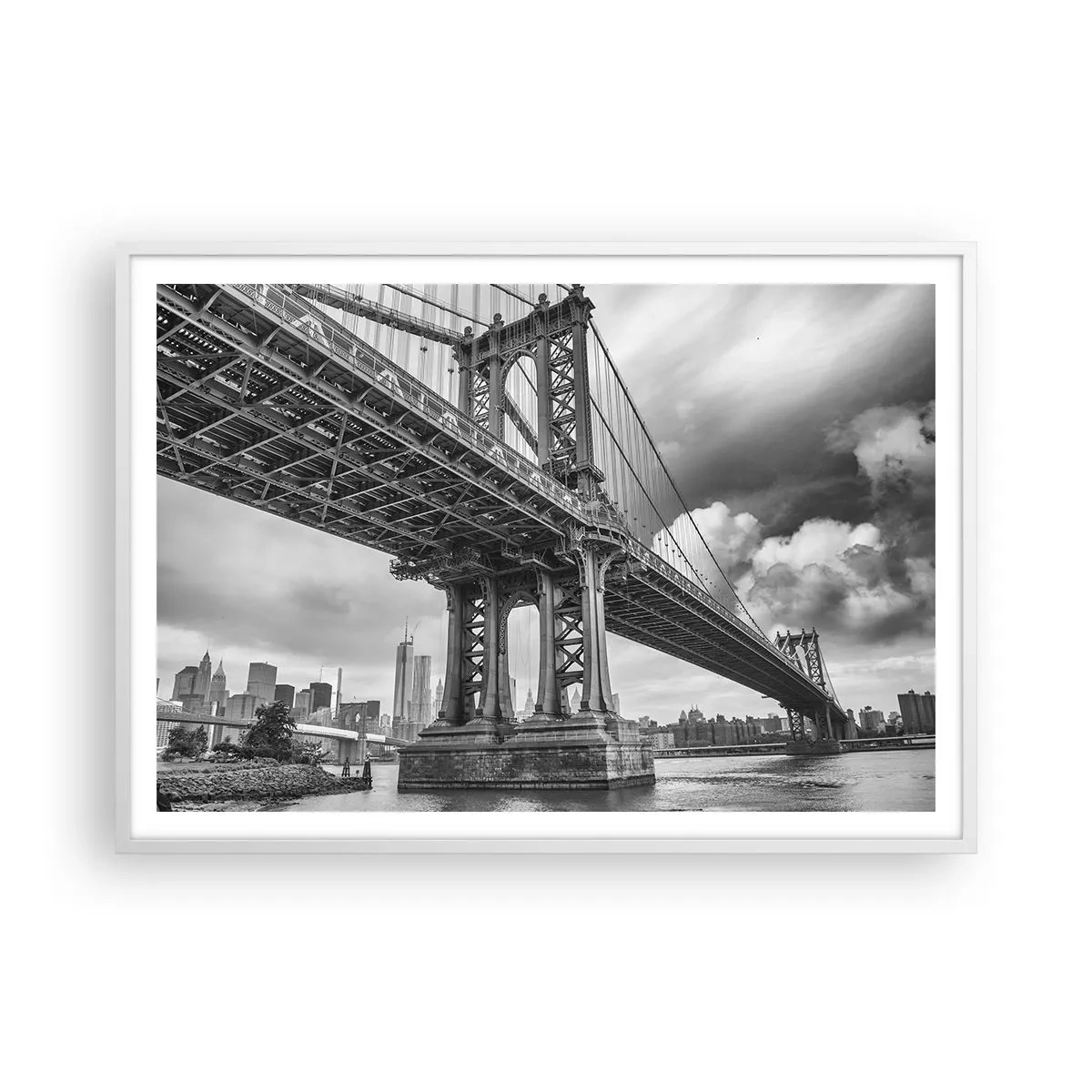 Affiche dans un cadre blanc - Poster - Au coeur de la ville - 100x70 cm