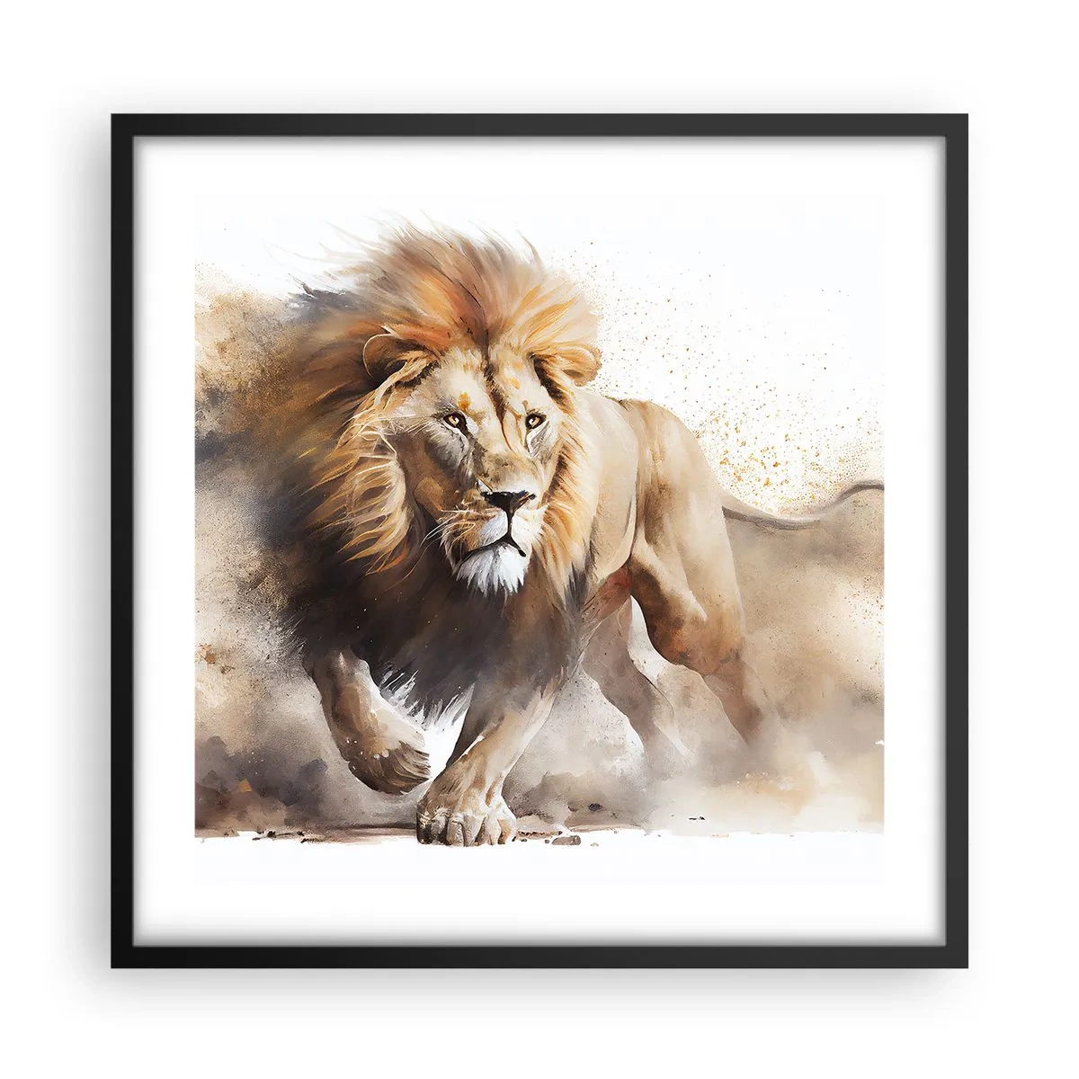 Affiche dans un cadre noir - Poster - Le roi bougea - 50x50 cm