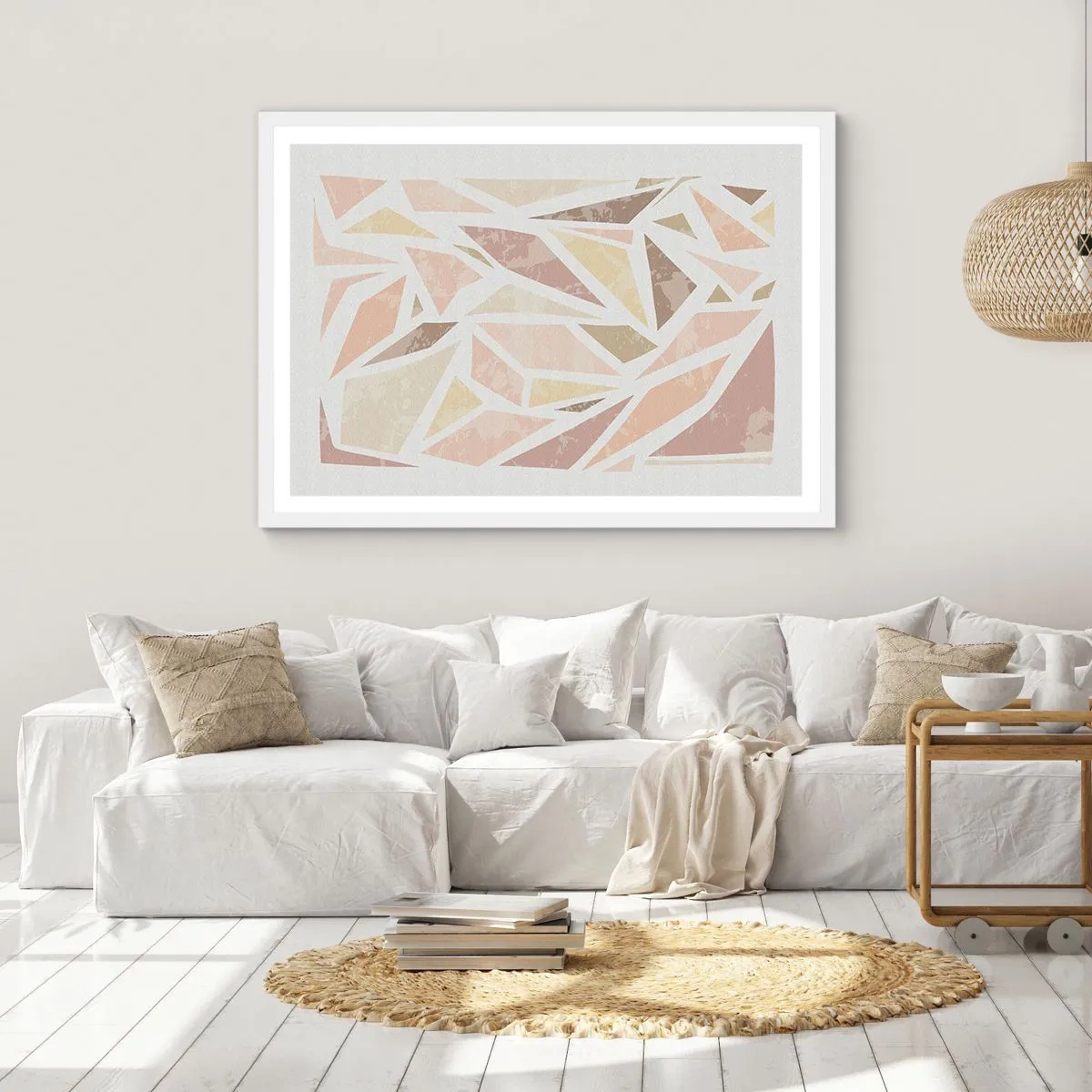 Affiche dans un cadre blanc - Poster - Composition de vitraux - 50x40 cm