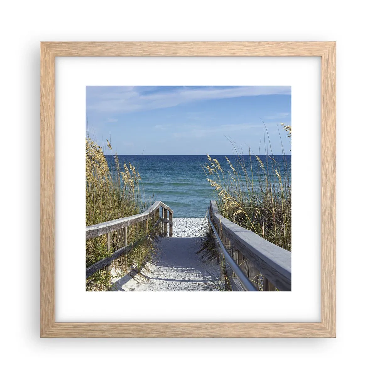 Affiche dans un chêne clair - Poster - Au soleil, sous le vent - 30x30 cm