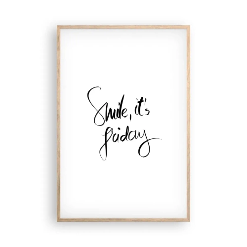 Affiche dans un chêne clair - Poster - Joie réelle - 61x91 cm