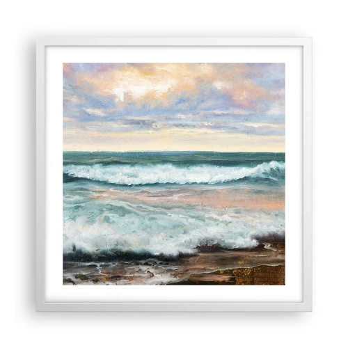 Affiche dans un cadre blanc - Poster - Ici tu adouciras ton âme - 50x50 cm