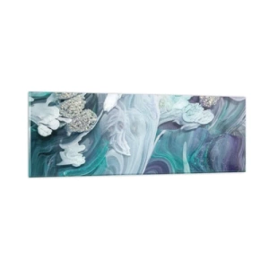 Impression sur verre - Image sur verre - Courants bleus - 90x30 cm