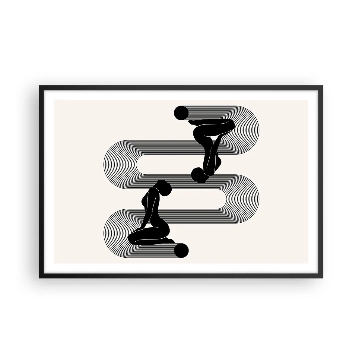 Affiche dans un cadre noir - Poster - Symétrie sensuelle - 91x61 cm