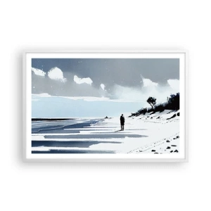 Affiche dans un cadre blanc - Poster - Seul à seul - 91x61 cm