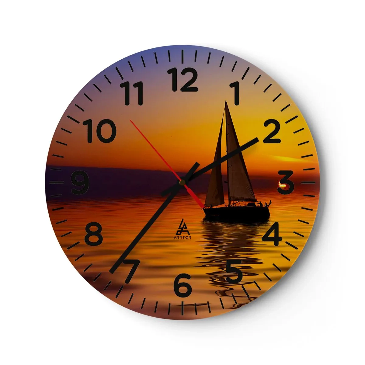 Horloge murale - Pendule murale - Comme c'est calme au crépuscule… - 40x40 cm