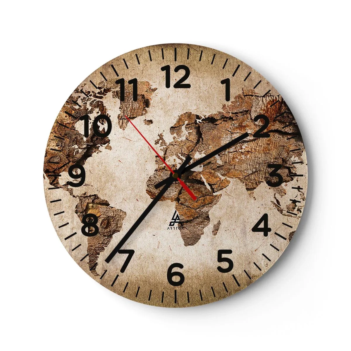 Horloge murale - Pendule murale - Découverte du monde - 30x30 cm