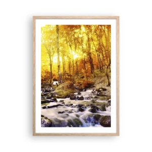 Affiche dans un chêne clair - Poster - Pierres serties d'or et de platine - 50x70 cm